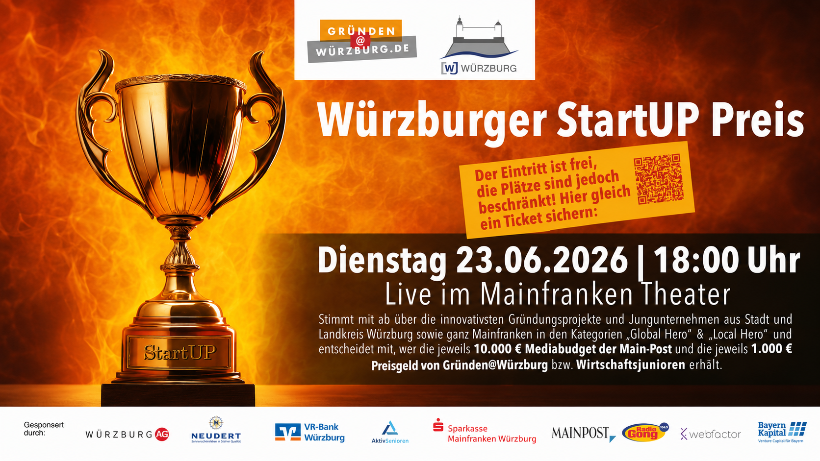 SUDZERO nominiert für Würzburger StartUP-Preis 2026